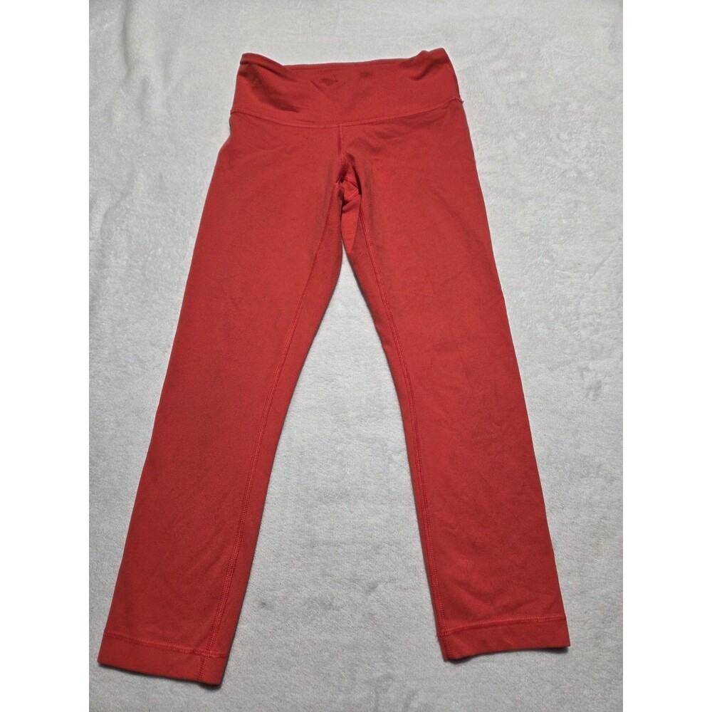 Lululemon Women's Crop Mid Rise Orange Salmon Legging Size 2